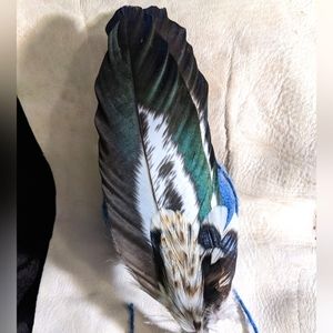 Hand crafted, Natural feather smudge stick